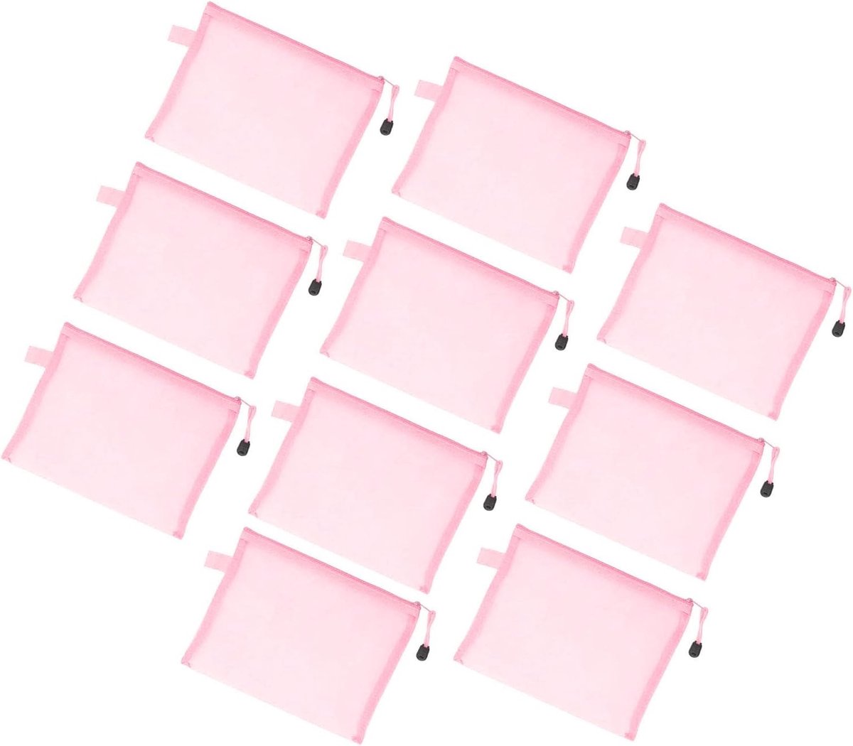 Mesh Ritszakjes - Document Zakken - Organisatie Thuis - Ademend Nylon Materiaal - A5 Formaat - Roze