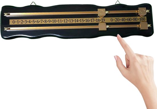 Scorebord - Biljartscorer - Spel bijhouden - Gemakkelijk leesbaar - 45.9 x 13.2 cm - Zwart — afbeelding 5
