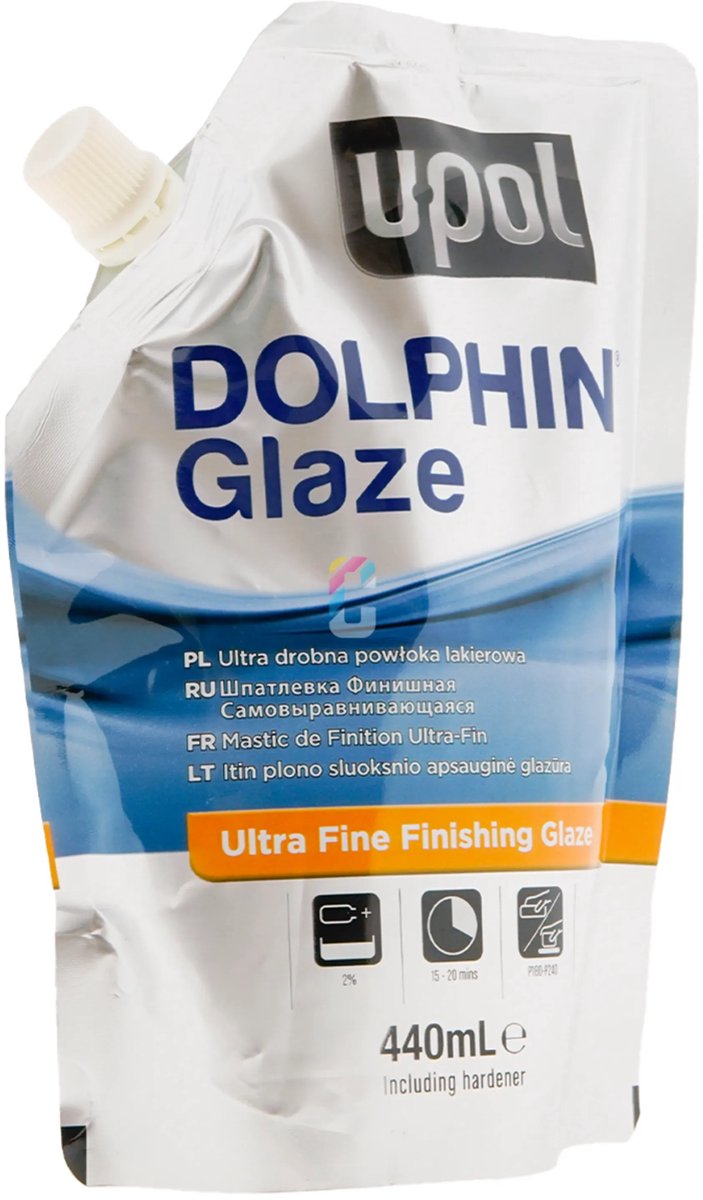 U-POL DOLPHIN Glaze 2K Afwerkingsplamuur 440ml + Verharder