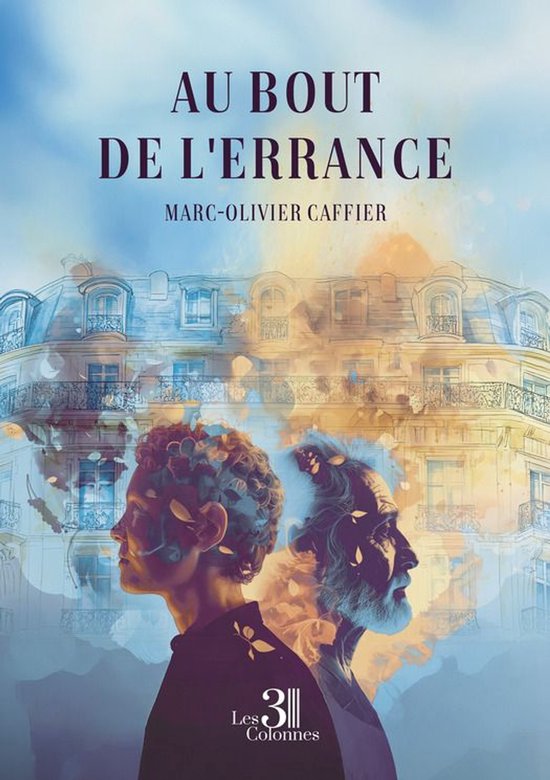 Boekcover met de titel "Au bout de l’errance" en een afbeelding van twee mannenprofielen, met op de achtergrond een gebouw.