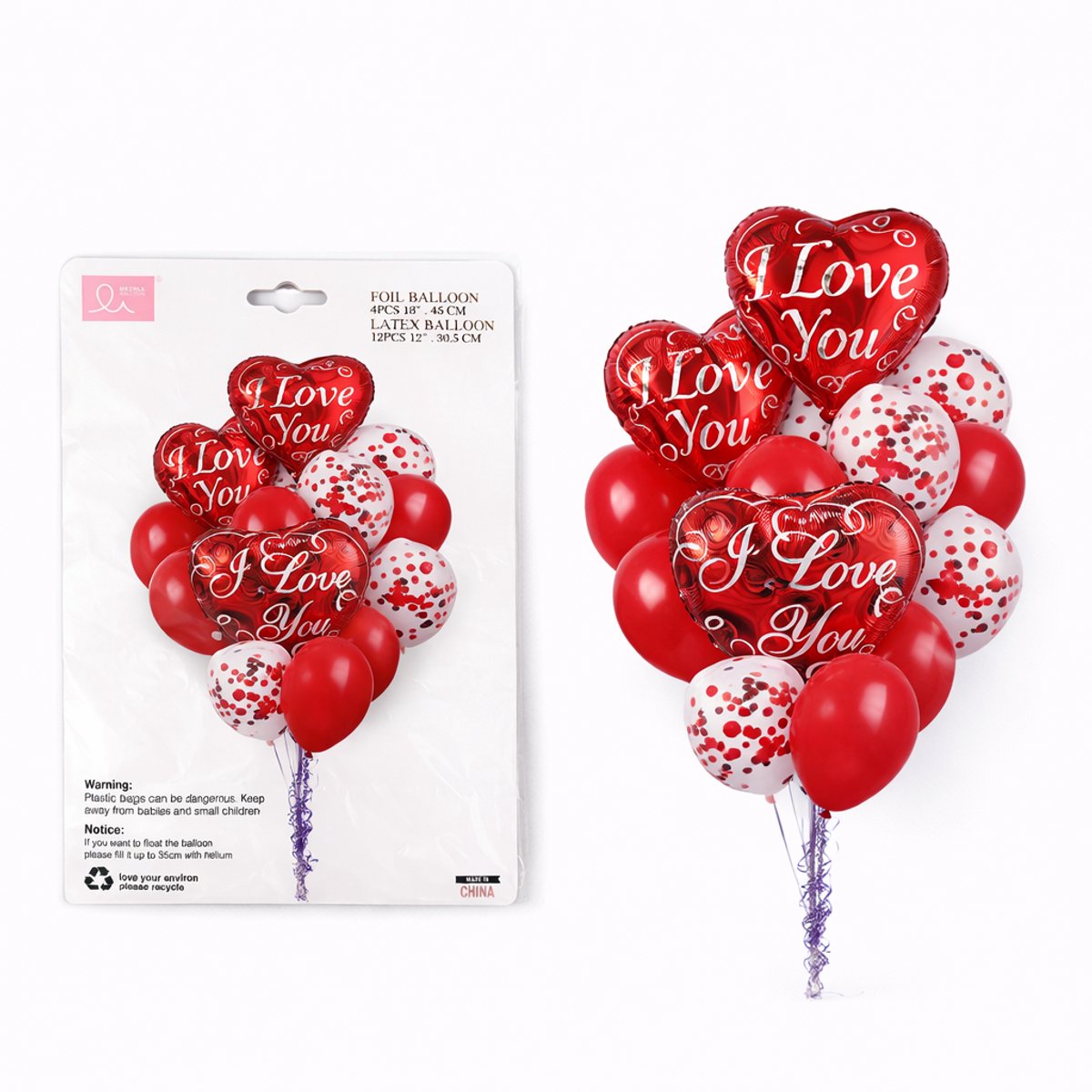ballonnen set -16 I Love You