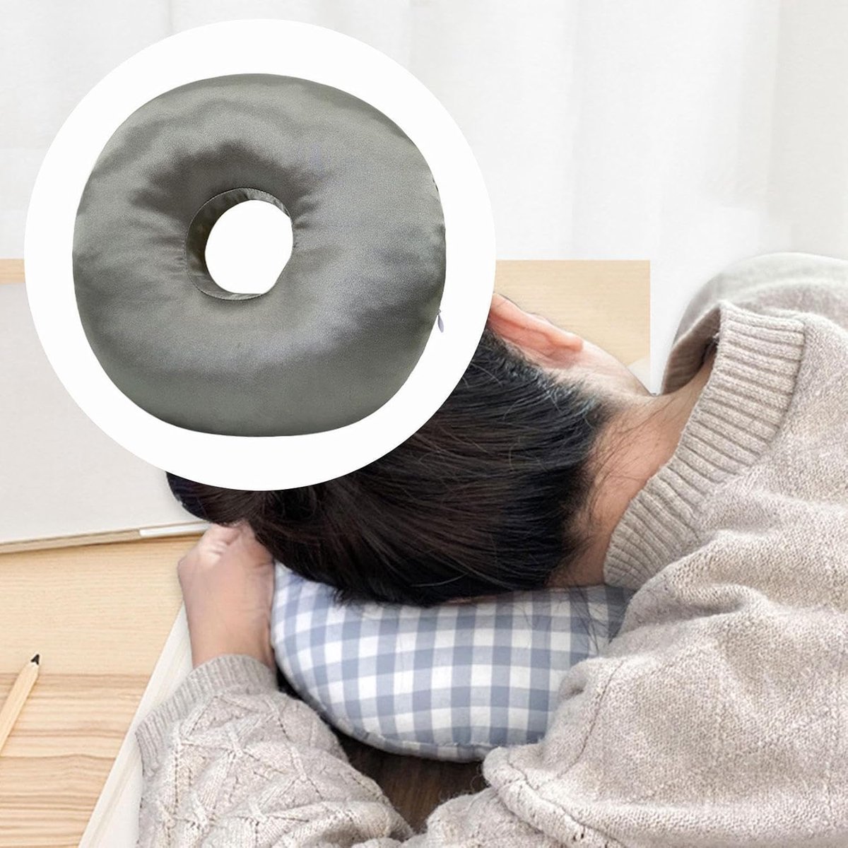 Oor Kussen - Donut Kussen - Comfortabel Slapen - Afneembare Kussenhoes - 30x30cm