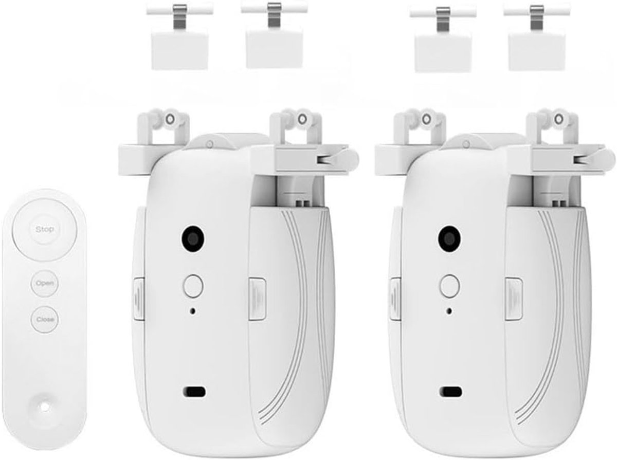 Elektrische Gordijnopener - Automatisch Gordijn - Thuis Kantoor - Batterij Aangedreven - 21 x 17 x 7 cm - Wit