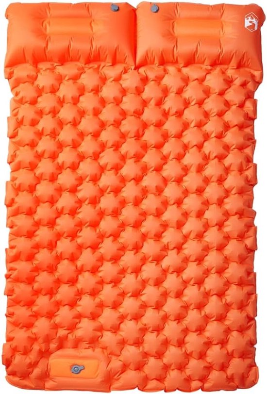 Zelfopblaasbaar Matras - Luchtbed Dubbel - Kamperen Outdoor - Inclusief Kussen - Waterdicht Duurzaam - Oranje — afbeelding 5