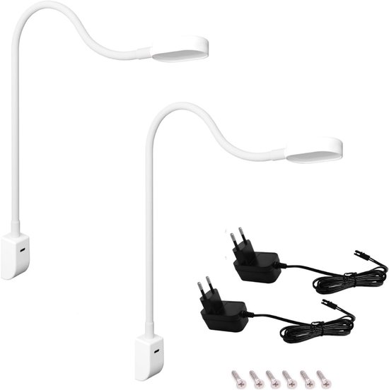 SVN® Bedlampjes Hoofdbord - Leeslamp - Nachtlampjes - Dimbaar - Wit - 54cm x 29cm x 35cm van Merkloos — afbeelding 4