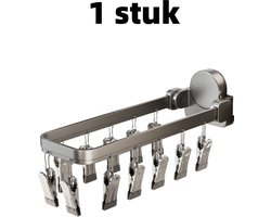 1 artikel - Droogrek - Kledingdroogrek - Zuignap - Balkonclip - Geschikt voor thuisgebruik, opvouwbaar kledingrek voor het drogen van sokken - 32 cm * 11 cm * 8,7 cm - Grijs