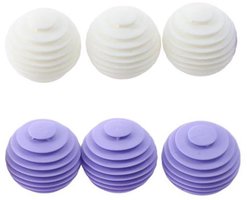 6-delige siliconen wasballen - Pluizen- & dierenharenverwijderaar - Herbruikbare droogballen voor wasmachine (Wit/Paars)-Belle's product