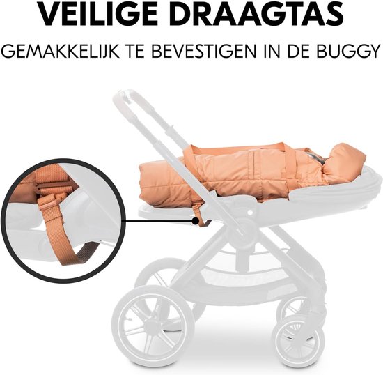 Babydraagtas Voetenzak - Babynestje Speelkleed - Veilig Onderweg - 3-in-1 Functionaliteit - 85x40x13 cm - Stippen Kurk — afbeelding 4