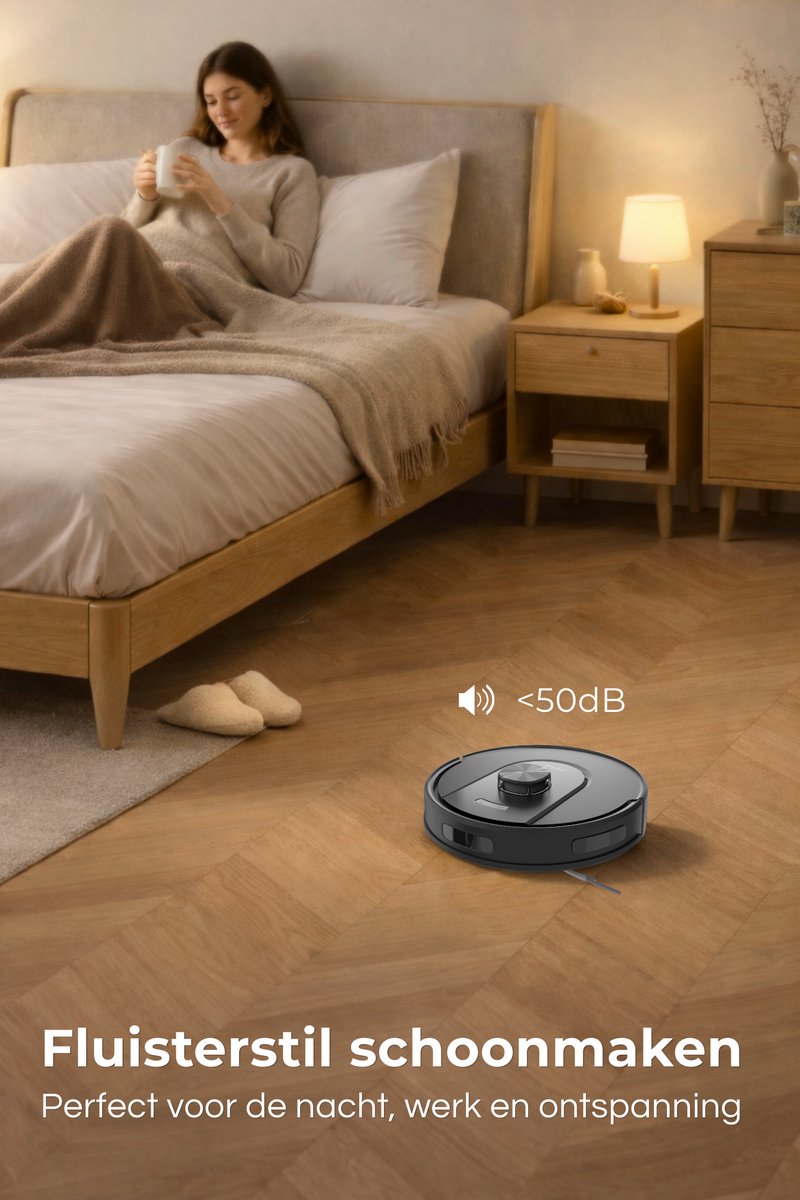 MYBOT X10 PRO - Robotstofzuiger Met Dweilfunctie - 6000PA Zuigkracht - Ideaal voor Huisdierharen – Laad- & Leegstation – LiDAR Navigatie — afbeelding 3