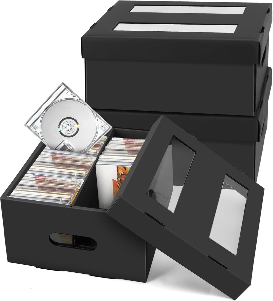 Cd Opbergdozen - Muziek Opslag - Thuis Archiveren - Grote Capaciteit - 3 Sets - Zwart