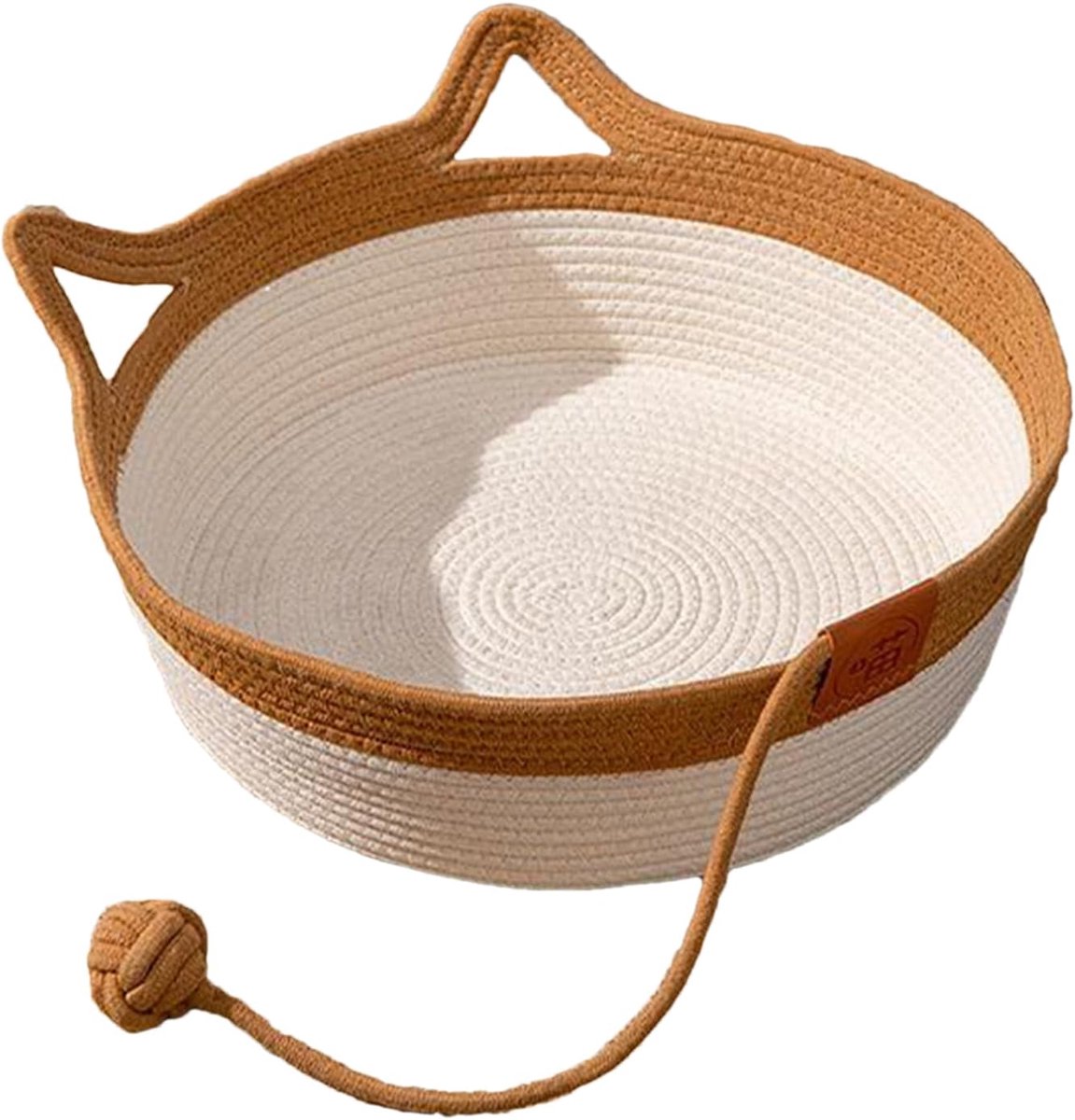 Slaapmand Huisdier - Kattenbed Mand - Rusten Ontspannen - Natuurlijk Katoen Touw - 50 x 50 x 17 cm