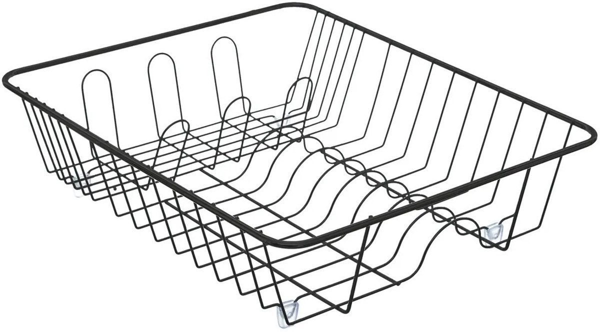 5five Zwarte metalen afwasrek - 39 x 33,5 x 10,5 cm