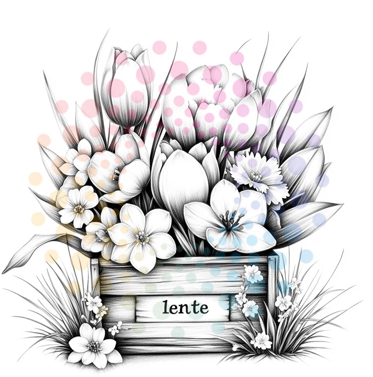 KleurLab® - Lentebloei - Luxe Kleurboek voor Volwassenen - Dieren & Natuur - 60 Kleurplaten - 21x21 cm - Enkelzijdig bedrukt — afbeelding 8