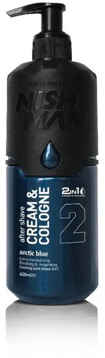 Nish Man - After Shave - Cream & Cologne - Arctic Blue - 400 ml