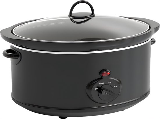 DnA® Slowcooker Met Timer - Slowcooker - Crockpot Slowcooker - Zwart - ‎25cm x 29cm x 40cm