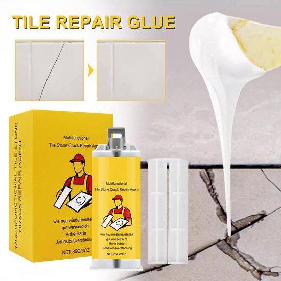 Badkuip Reparatie Set - Keramiek Herstel - Beschadiging Verhelpen - Sneldrogend & Sterk - 85g Inhoud - Wit — afbeelding 3