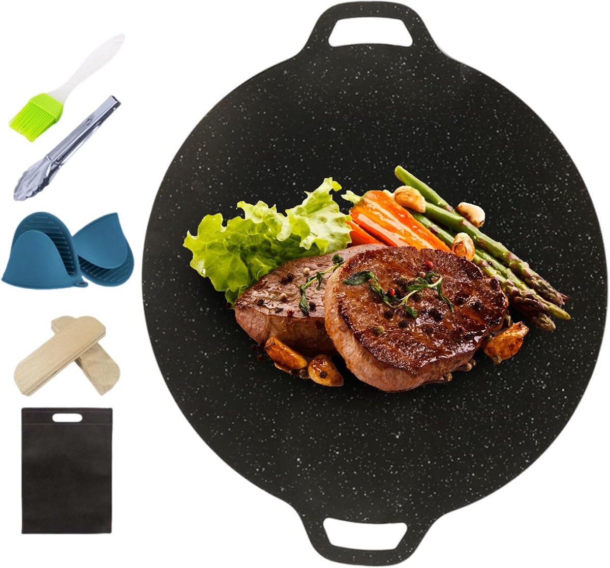 Draagbare Grillplaat - Camping Keukengerei - Buiten Koken - Anti-aanbaklaag - 36 cm Diameter