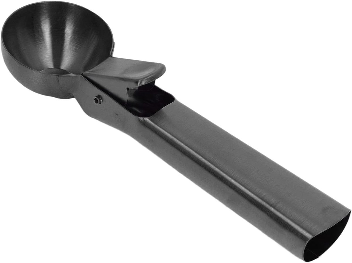 Ijsschep - Dessertlepel - Fruit en ijs - Antiaanbaklaag - 4.8 cm kop - Zwart