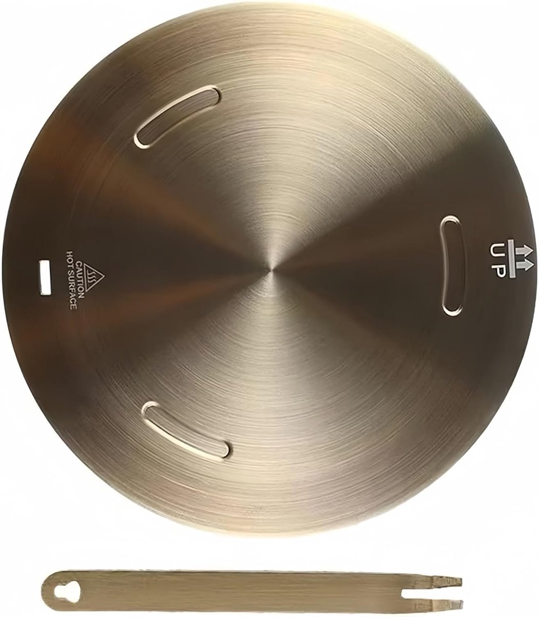 Inductie Adapter Plaat Warmteverspreider Converter Koken op Gas Afneembaar Handvat 20cm Diameter Goud