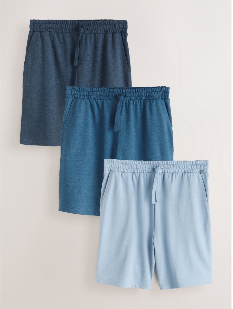 Next - Heren - Set van 3 loopback joggingshorts - Blauw