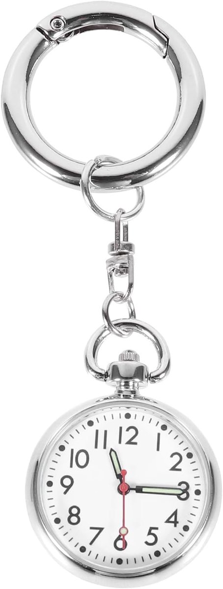 Zakhorloge met Ketting - Hanger Horloge - Medisch Personeel - Duidelijk Afleesbaar - 12 x 3.5 cm - Zilverkleurig