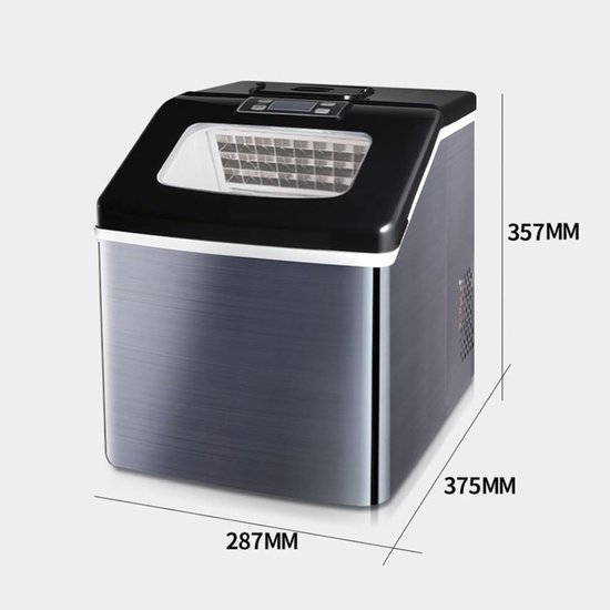 IJsmachine - IJsblokjesmachine Generator - Commercieel Gebruik Thuis - 30 kg per dag - 28x37x35 cm - Zilver — afbeelding 3