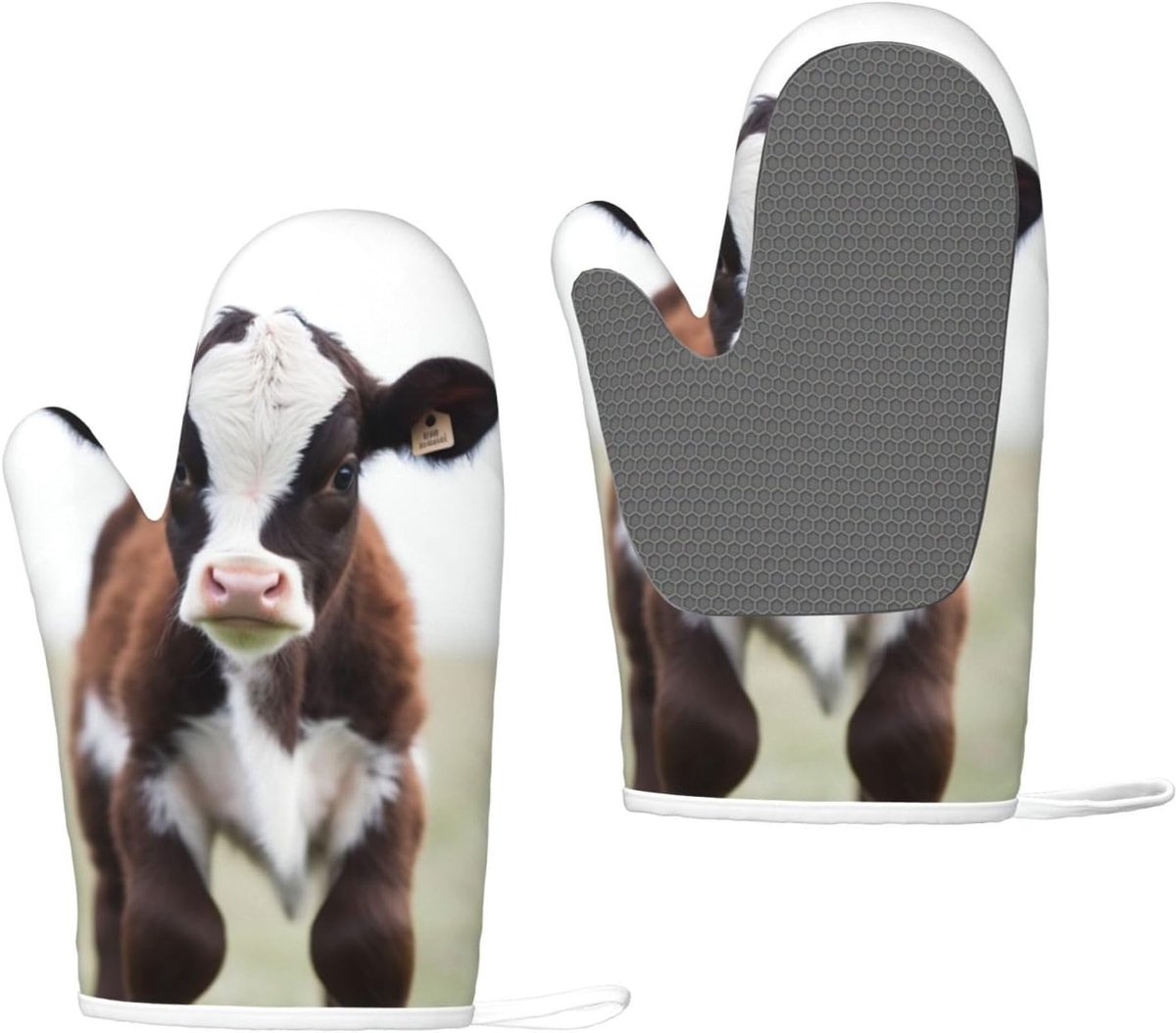 Ovenwanten Set - Keukenhandschoenen - Koken en Bakken - Hittebestendig Siliconen - 27.9 x 17.8 cm - Zwart