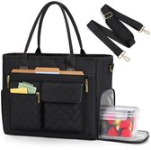 RAINSMORE Laptoptassen voor vrouwen 15,6 inch, dames draagtas, lederen designer laptop handtas, grote werktas met envelop, clutch tas voor kantoor en school, Zwart, Hedendaags RAINSMORE Laptoptassen voor vrouwen 15,6 inch, dames draagtas, lederen designer laptop handtas, grote werktas met envelop, clutch tas voor kantoor en school, Zwart, Hedendaags