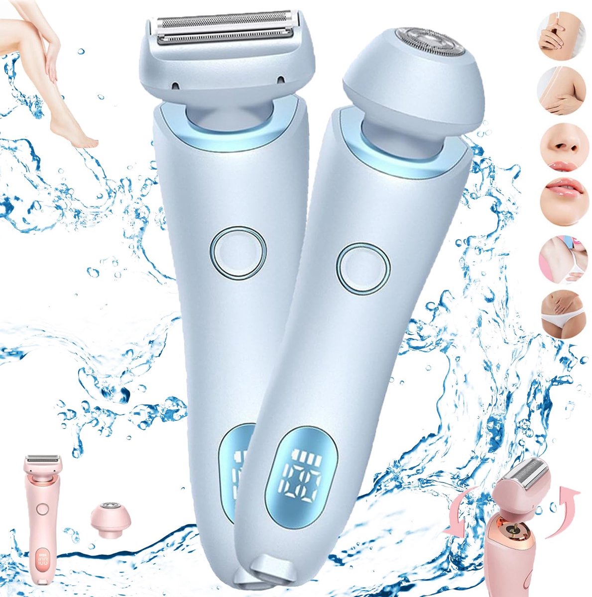 Intiemtrimmer Dames - Elektrisch Scheerapparaat - Display - USB Oplaadbaar - 800mAh - Blauw