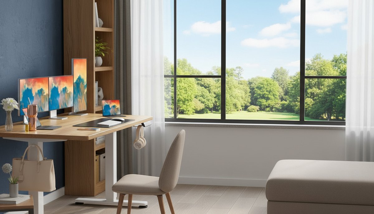 Elektrisch Zit-Sta Bureau Casa Velluto Elevare Wood Pro 140x70 cm – Hoogte Verstelbaar 72-118 cm – 4 Geheugenstanden – Ergonomisch Bureau Lichte Vintage Houtkleur – Stil Motor Systeem – 80kg