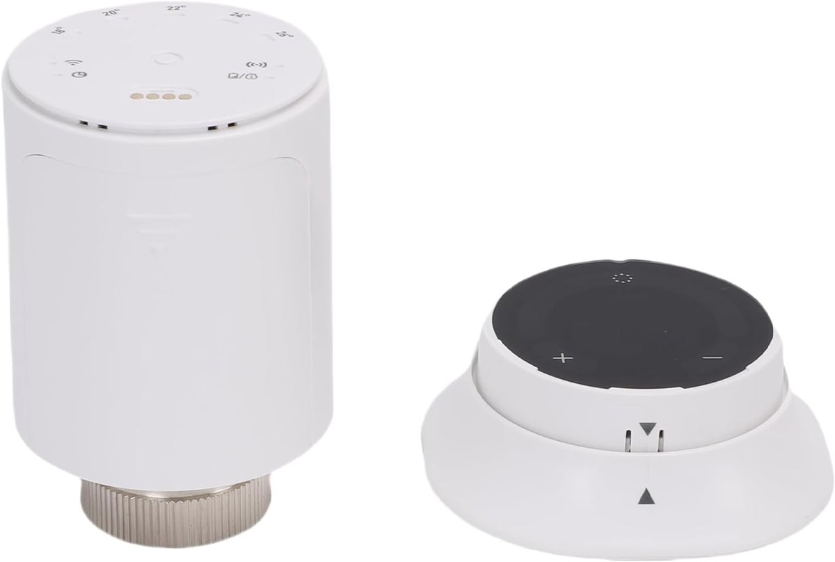 Slimme Radiatorknop - Thermostaat Bediening - Energie Besparen - Afneembare Sensor - M30 x 15 mm - Wit