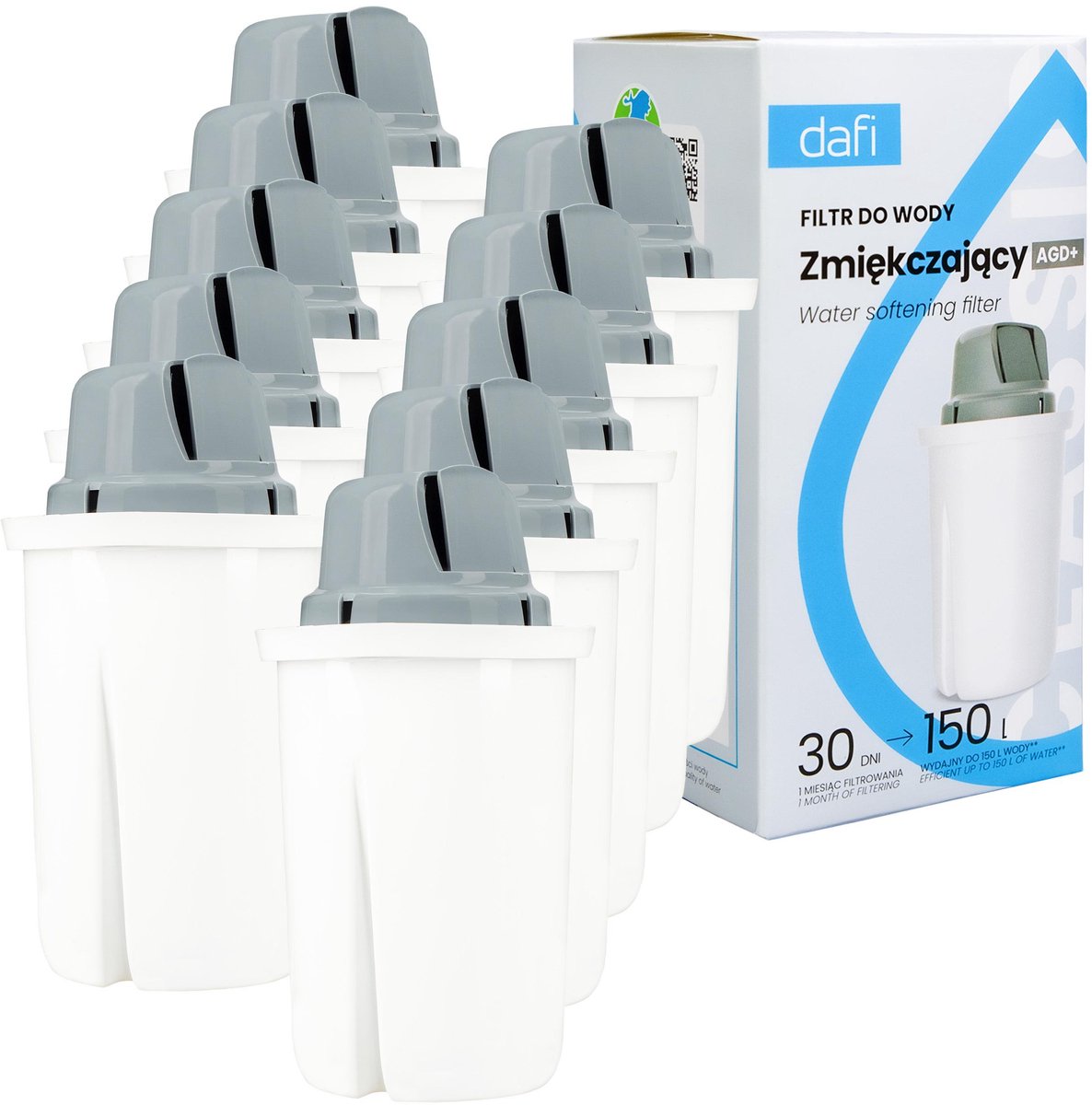Dafi Classic AGD+ Waterfilter 10 Stuks – Filter voor Hard Water Vermindert Kalk, Chloor en Metalen – Geschikt voor Dafi Classic, Brita Classic