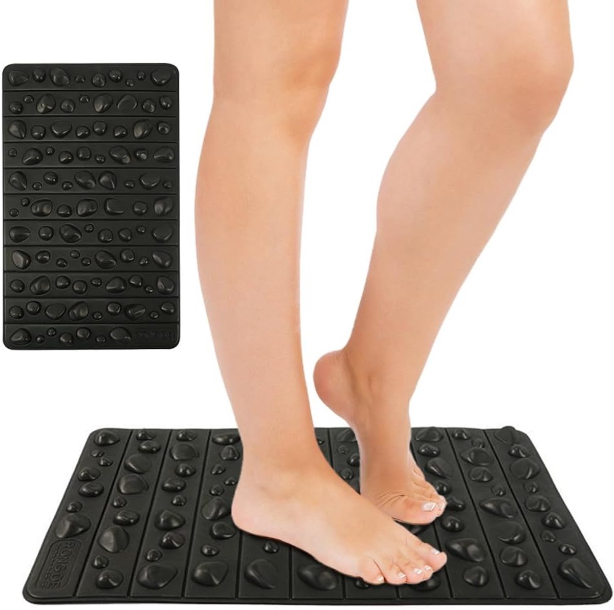 Voetmassagemat Kiezelstenen - Reflexzonemat Anti-vermoeidheid - Staand Werk Ontlasting - Ergonomisch Schuim Ontwerp - 50 x 30 cm - Grijs