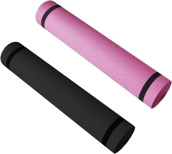Yogamat - Fitnessmat Pilatesmat - Binnen Sporten - Goede Elasticiteit - 172x60cm 6mm - Roze van Yogamat — afbeelding 4