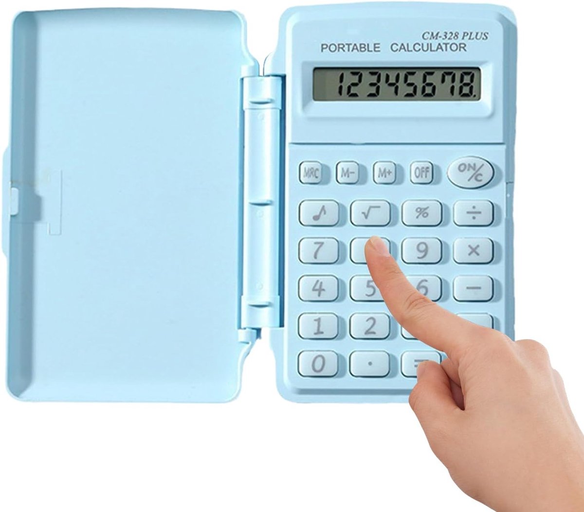 Mini rekenmachine - Klein rekenapparaat - Dagelijkse berekeningen - Met beschermhoes - 10 x 6 cm