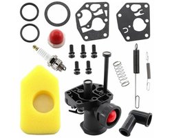 Carburateurrevisiesets 499809, 498809A, 494406 en luchtfilters 698369, snelheidsregelaarveren 691859 en 692211, en membraanrevisiesets 795083 en 495770 geschikt voor Briggs & Stratton grasmaaiers.