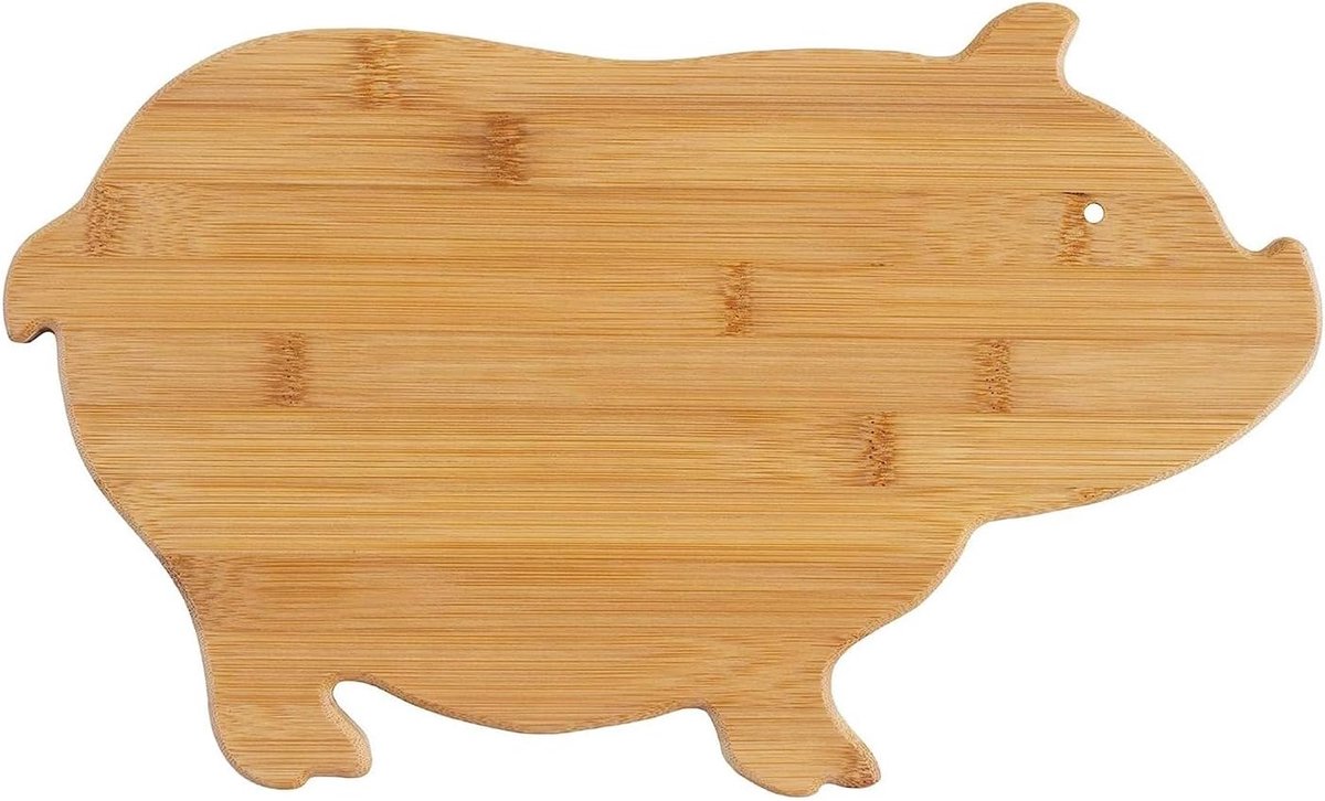 Bamboe snijplank - Houten ontbijtplank - Keukenwerk - Vrolijke varkensvorm - Natuurlijk