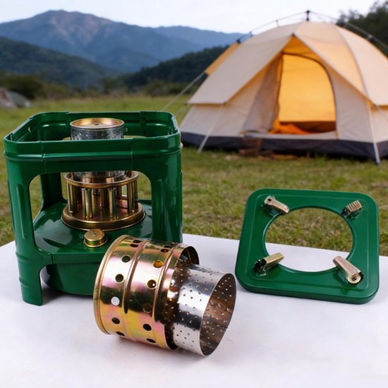Camping Kooktoestel - Spiritusbrander Outdoor - Koken en Verwarmen - Windbestendig Ontwerp - 21 x 21 x 22 cm - Zwart van Camping — afbeelding 4