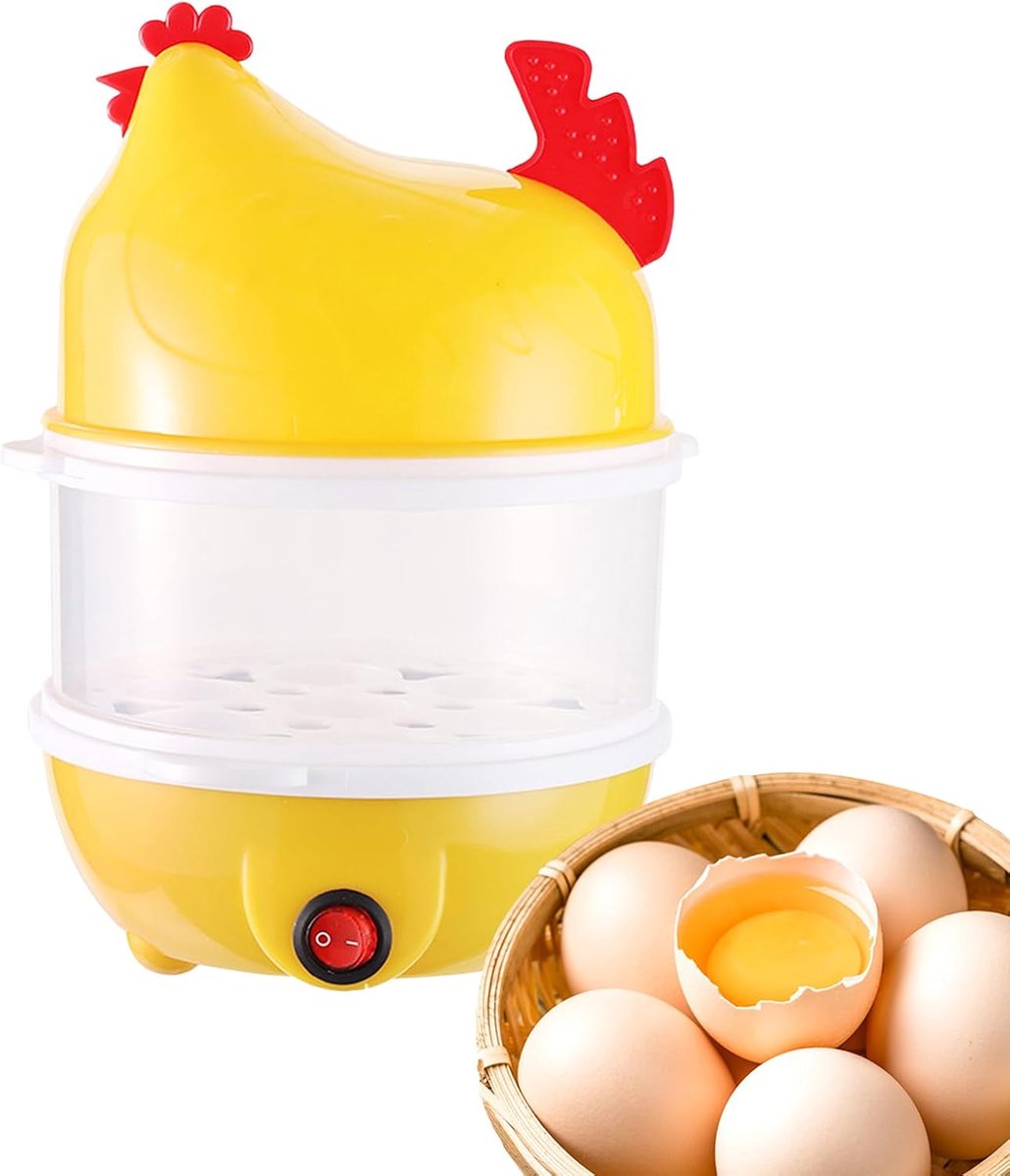 Eierkoker Stoomkoker Keukenapparaat Maaltijden Snel Ontbijt Dubbele Verdieping 14 Eieren Capaciteit Geel