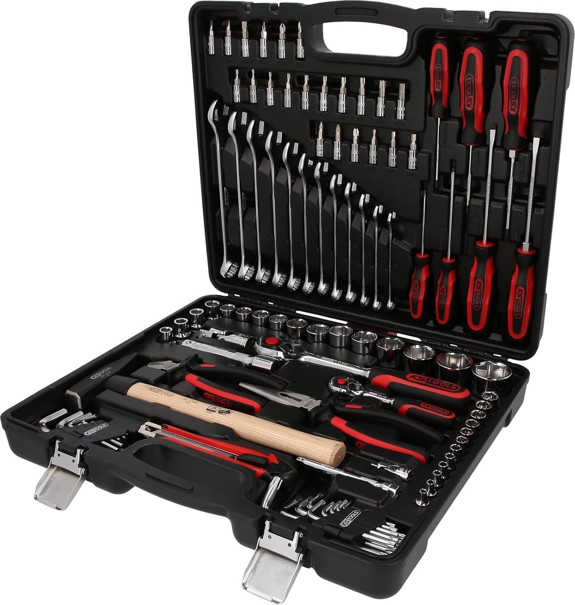 Universele Gereedschapset - Steeksleutelset - Auto en Klussen - 97 Delig - 1/4" 1/2" - Rood Zwart
