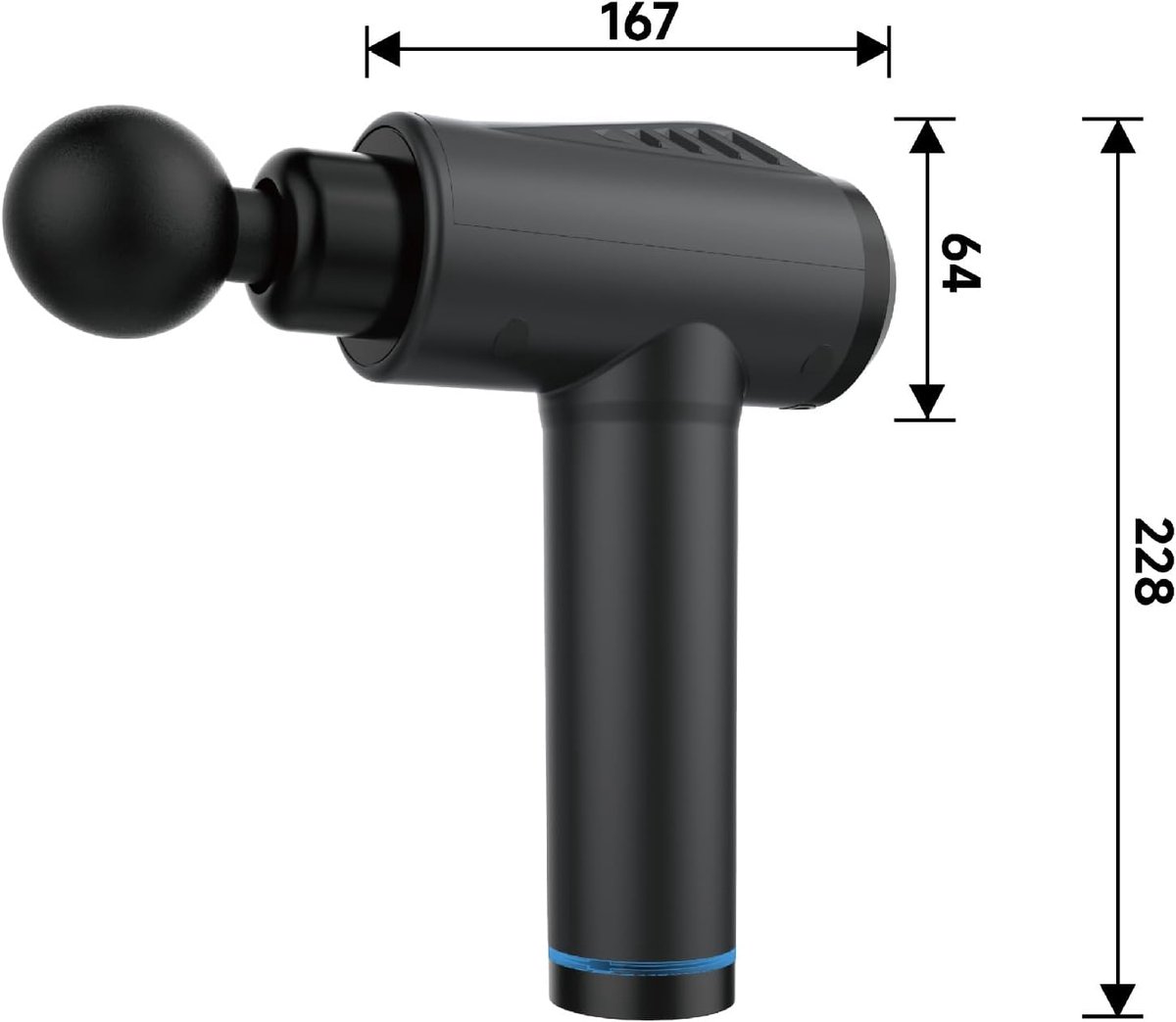 Massagepistool - Spierontspanningstool - Herstel na sport - 30 snelheden LCD - 10 koppen - Zwart