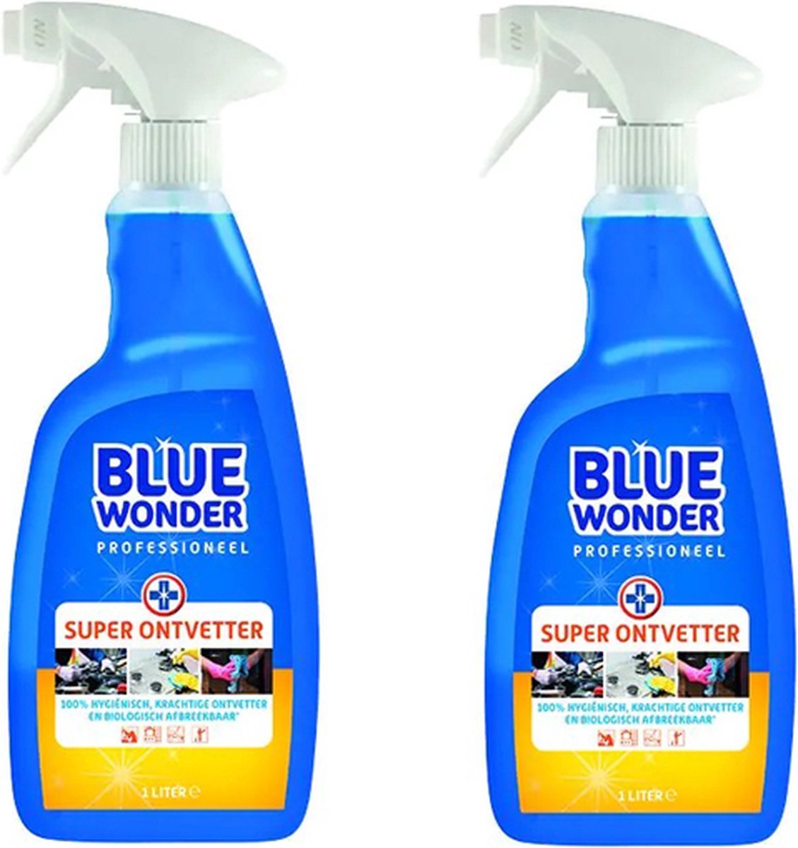 Blue Wonder Professioneel Superontvetter Spray - 1000 ML - 2 Stuks + Zaklamp/Knijpkat