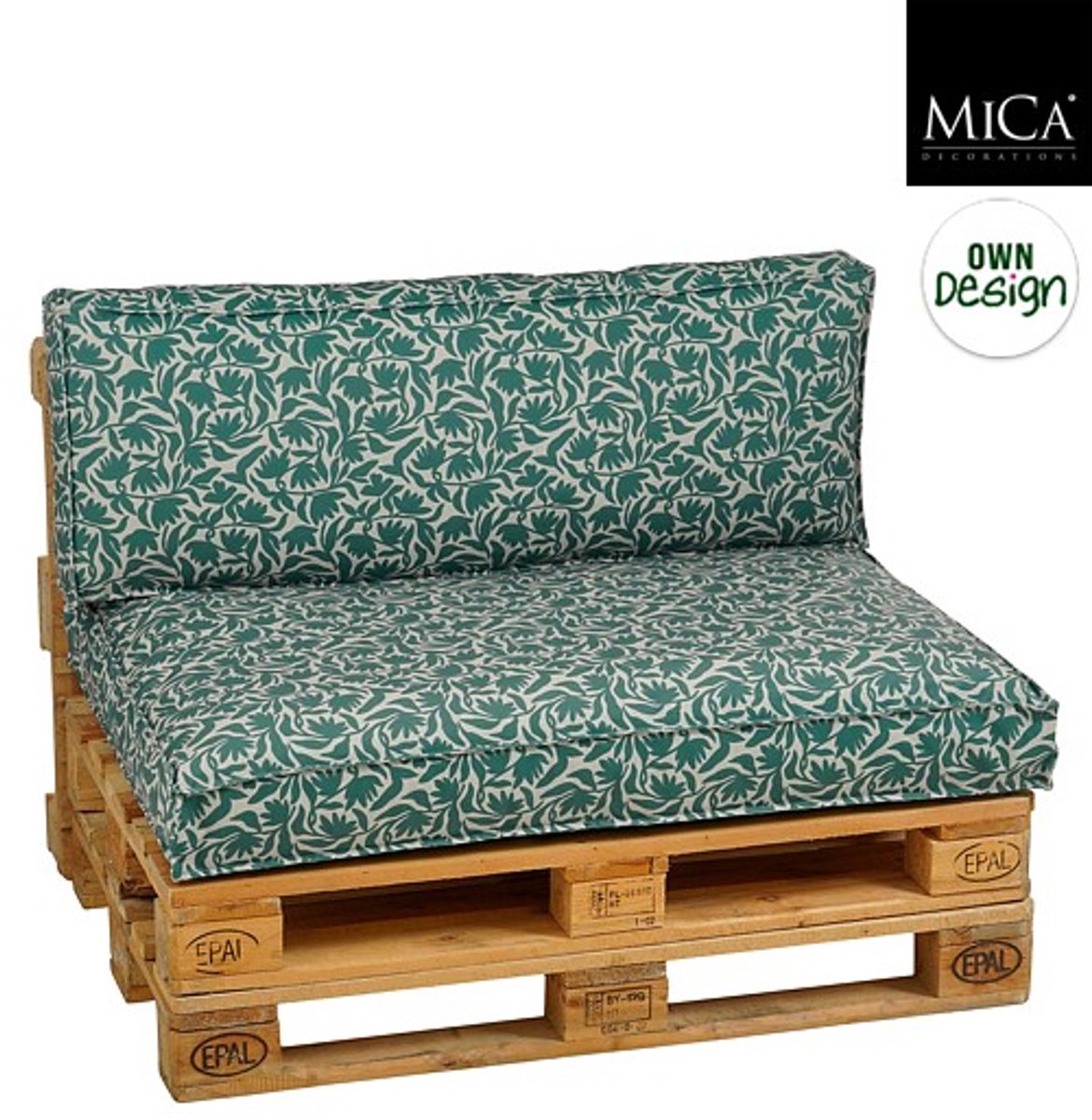 Mica Decorations Palletkussen Kelly - 120 x 80 cm - Donkergroen