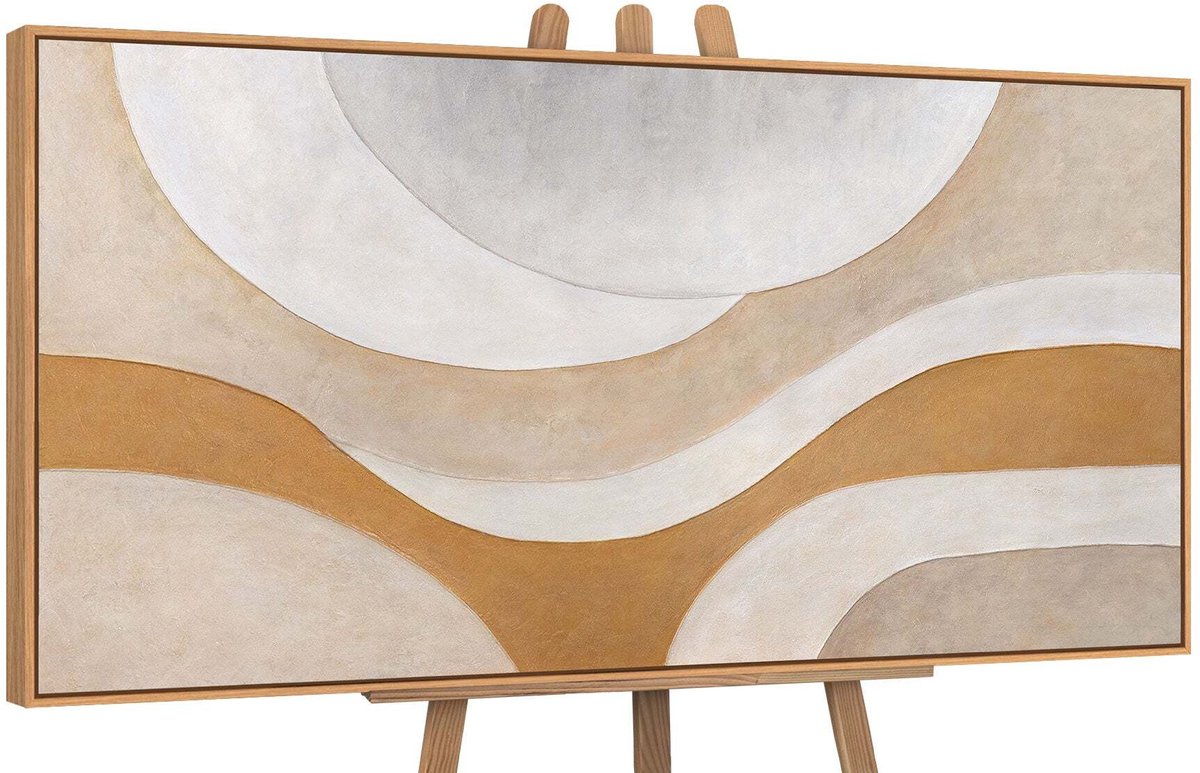 Canvas schilderij handgeschilderd flow of warmth abstract – YS-Art Gallery – Luxe wanddecoratie voor woonkamer – Modern schilderij voor slaapkamer en hal wood