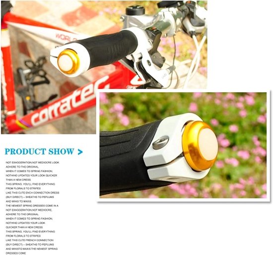 Fietsstuurlicht Set - Knipperlichten Fiets - Veilig Fietsen - Twee Verlichtingsmodi - 16-23mm Stuur - Goud — afbeelding 3