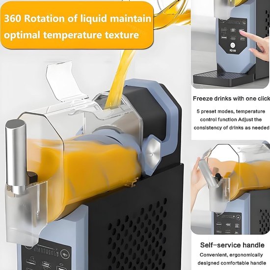 Slushie Machine - IJsmachine Dranken - Bevroren Dranken Maken - Ijsvrije Technologie - 41.5x14.3x42.5cm — afbeelding 3