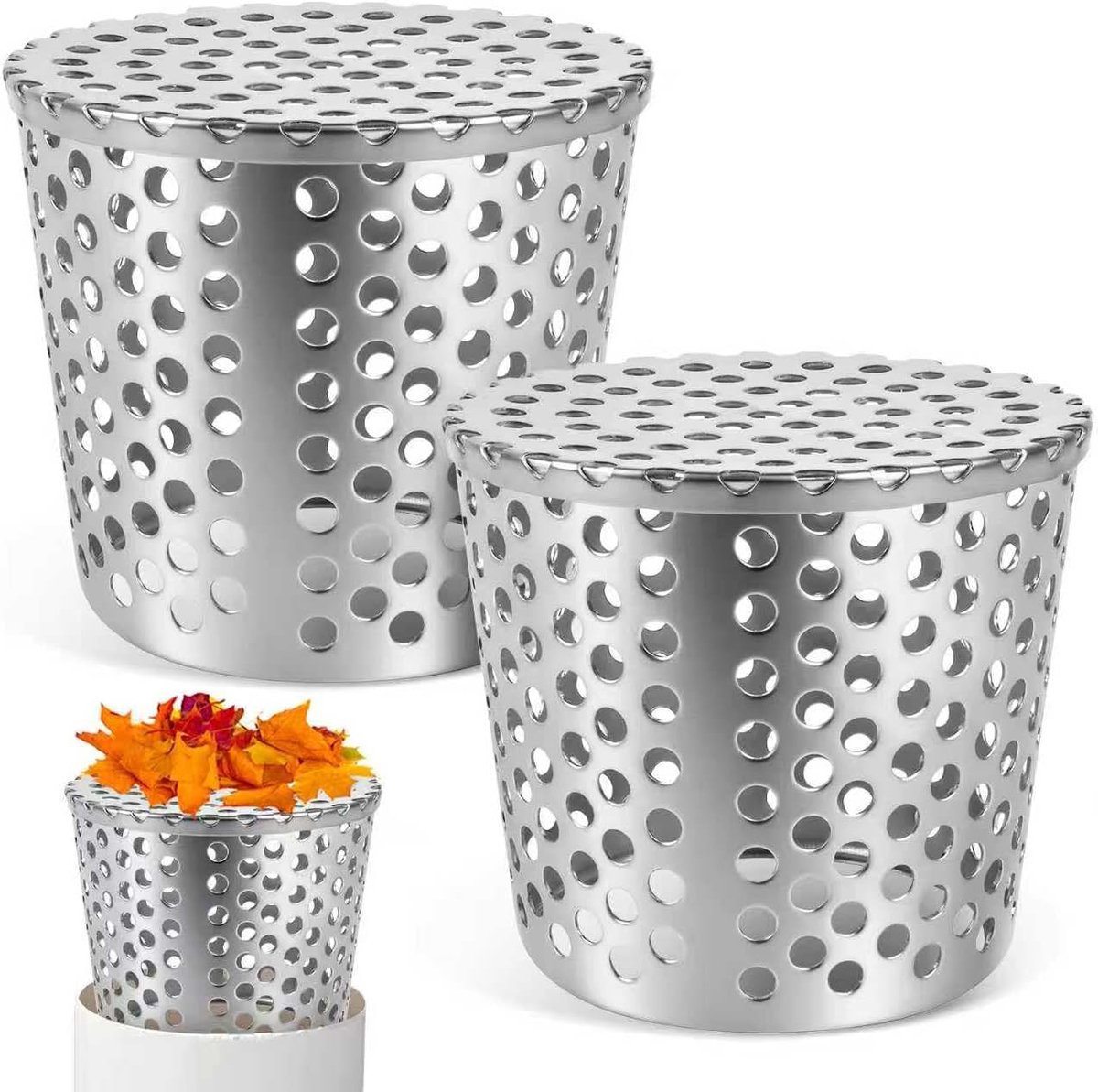 Dakgootfilter Roestvrij Staal - Bladbescherming Riool - Voorkom Verstoppingen - Duurzaam 304 Materiaal - 90-110 mm