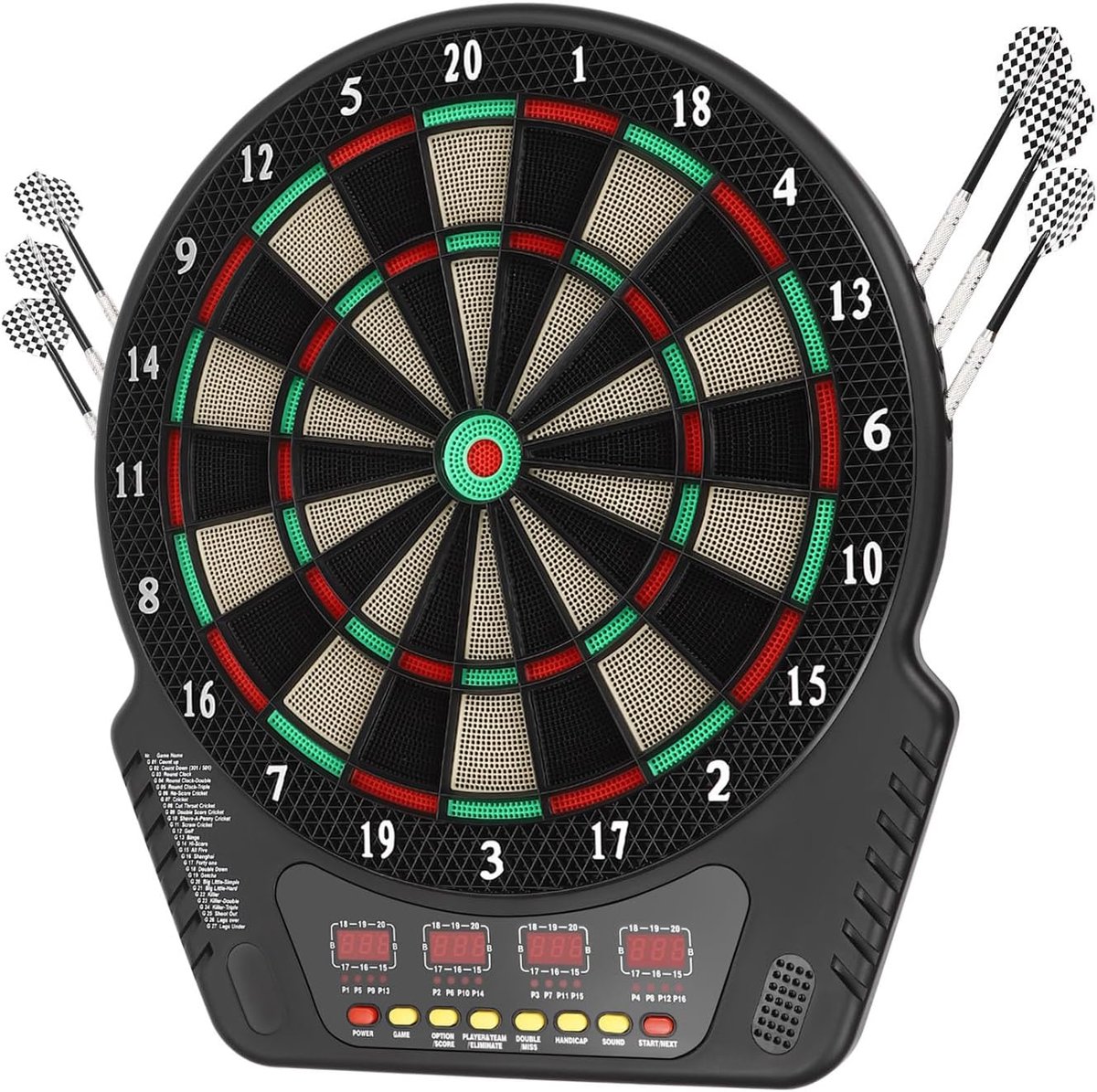 Elektronisch Dartbord - Dartautomaat Spel - Gezellig Spelen - 27 Spelmodi 243 Varianten - 44x50cm - Zwart