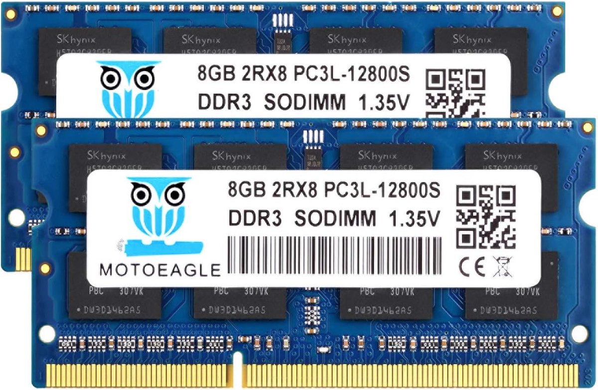 Laptop Geheugen Kit - RAM Uitbreiding - Prestaties Verbeteren - DDR3L 1600MHz - 2x8GB