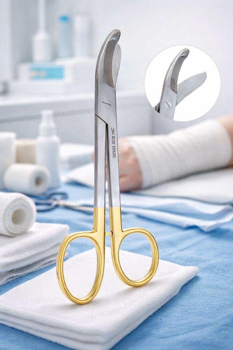 Belux Surgical Instruments / Bruns Verbandschaar 24 cm TC – RVS – Glad Snijvlak – Professionele Gips- en Verbandsschaar – Autoclaveerbaar